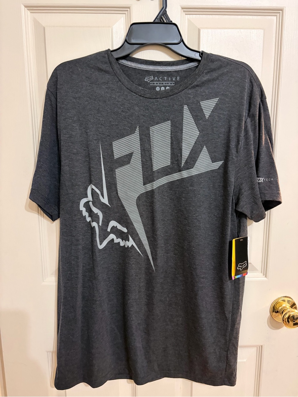 Fox Men's Charcoal Graphic Logo Short Sleeve Tee